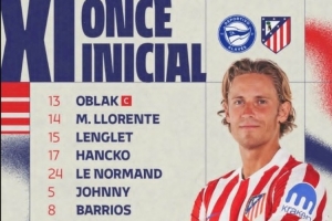 开云体育app-马竞客战阿拉维斯首发:小蜘蛛领衔,新援阿尔马达、汉茨科在列